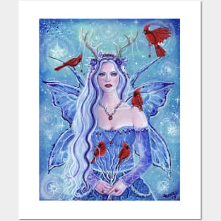 Lady of winter fairy by Renee Lavoie Posters and Art